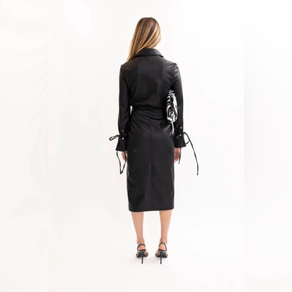 TORN BY RONNY KOBO “KOBI” FAUX LEATHER DRESS - Picture 2 of 2